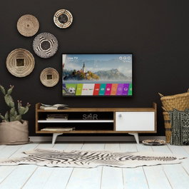 Hanah Home Soporte para TV Ticaba Roble y blanco